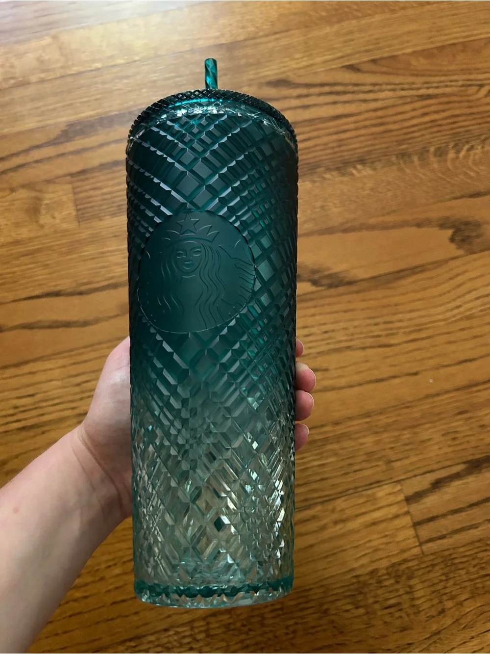 STARBUCKS Sparkling Sea Glass Cold Cup with Straw